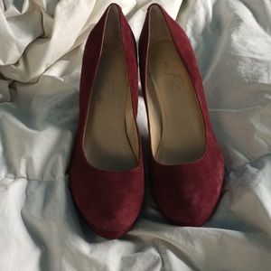 Burgundy suede heels